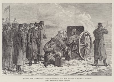 Austrian War Preparations, Trying Nordenfeldt Guns with New Shells, at Vienna Neustadt by Johann Nepomuk Schonberg